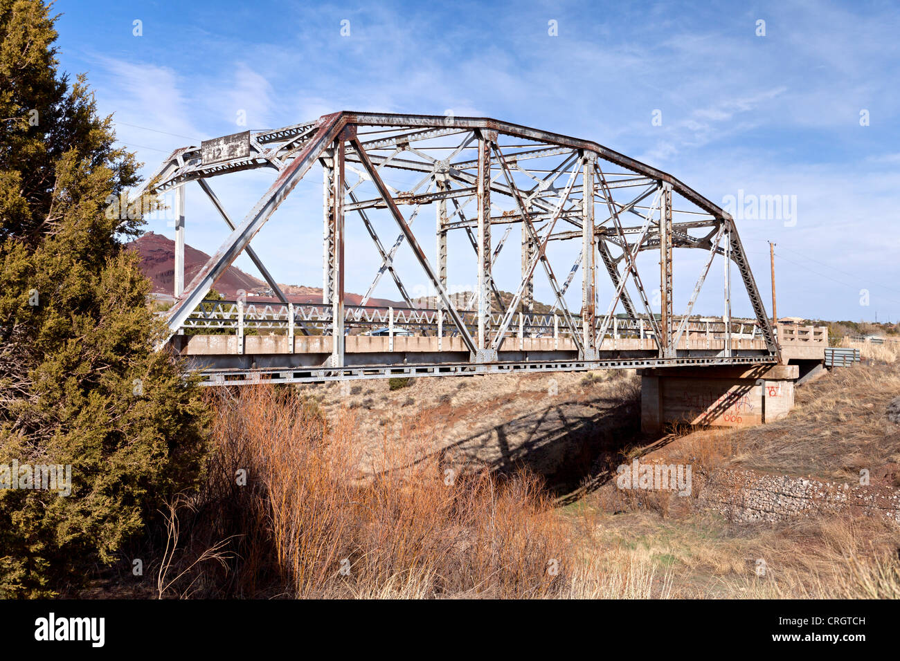 Walnut Canyon Bridge in Walnut Creek auf einer alten Achse der Route 66 in Winona, Arizona. Stockfoto
