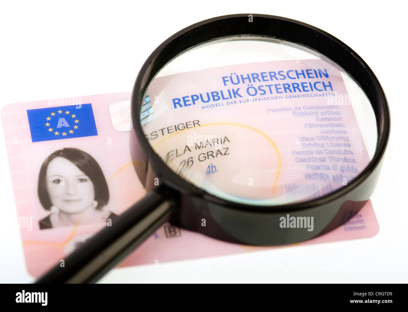 Österreichischen EU-Führerschein, Österreich Stockfoto