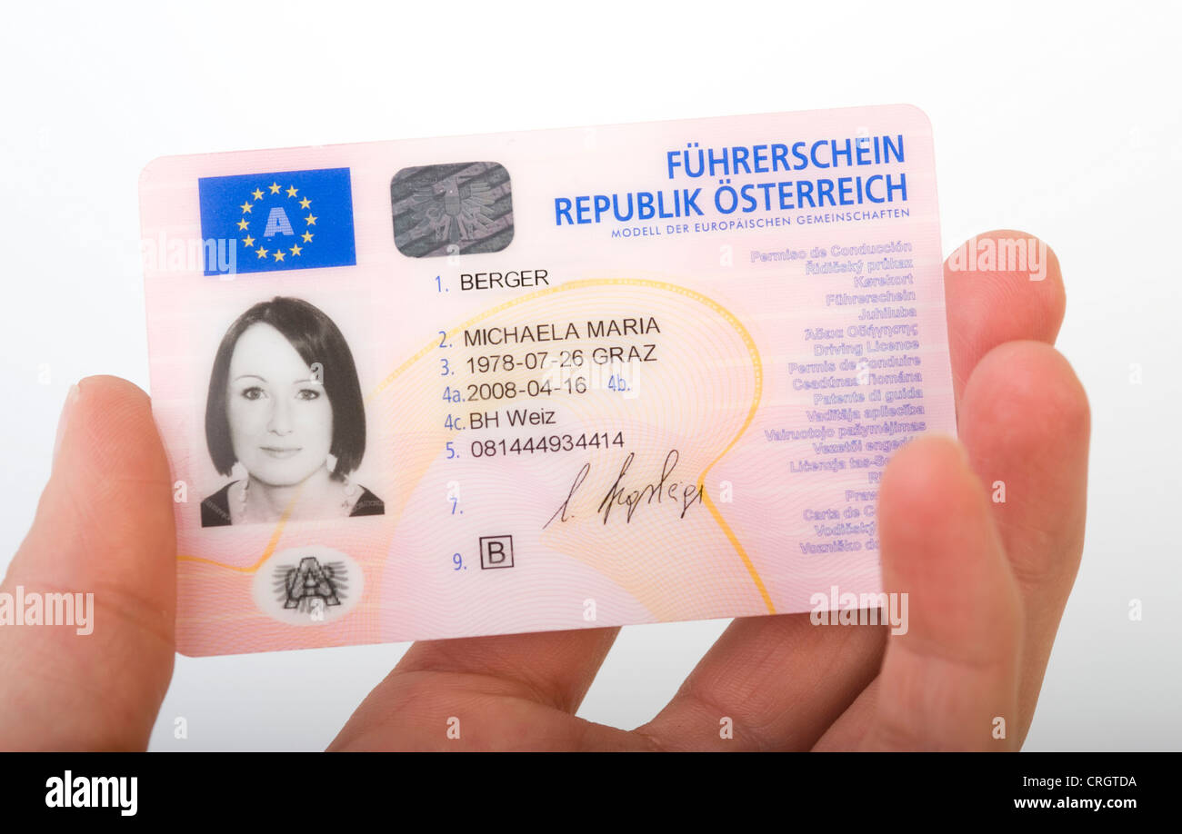 Österreichischen EU-Führerschein Stockfoto