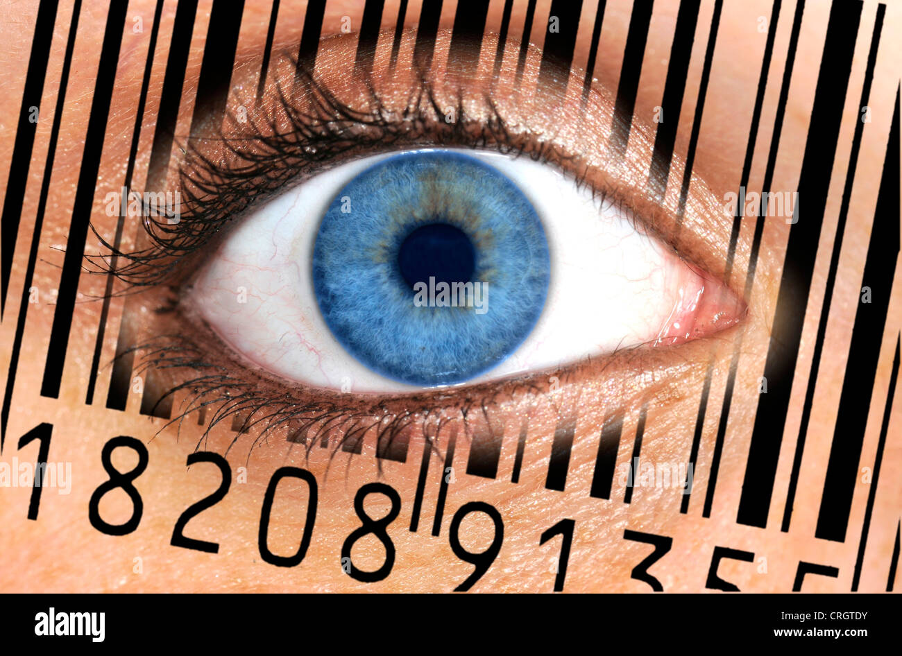 Barcode Gestaltung ein menschliches Auge Stockfoto