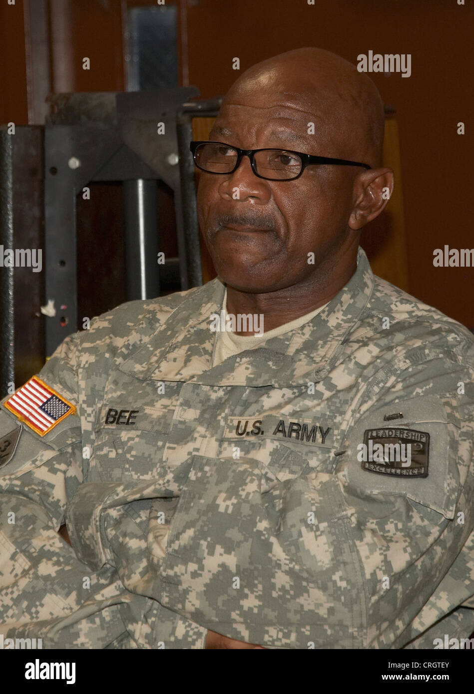 Ein African American Army-Mann Stockfoto
