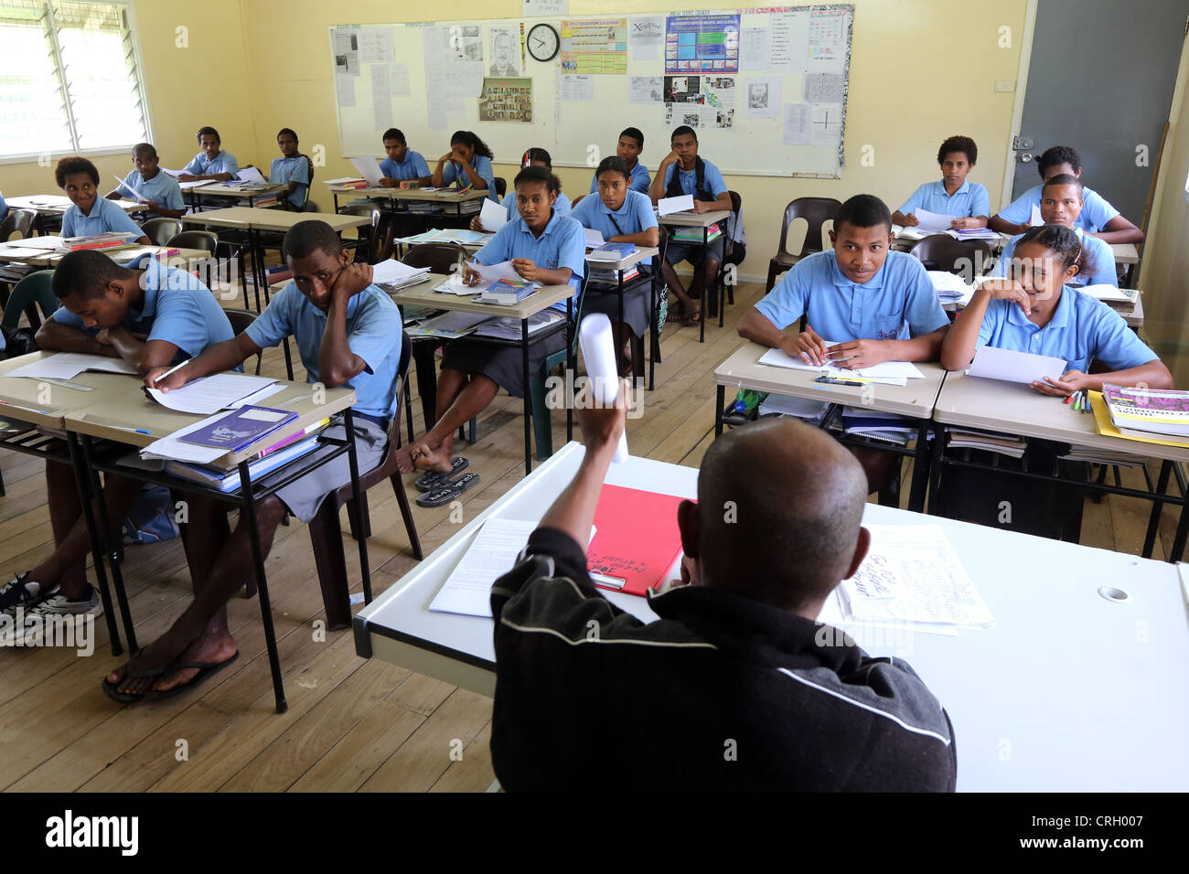 Unterricht im Sacred Heart High School in Tapini, Papua-Neu-Guinea Stockfoto