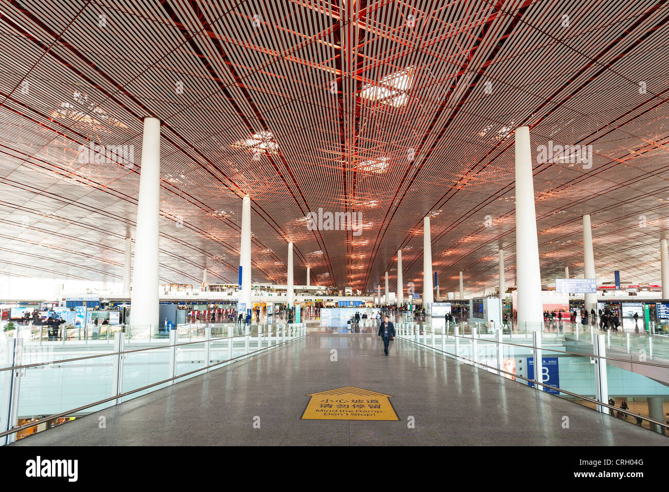 Terminal 3, Beijing International Airport, gesehen vom Eingang. Stockfoto