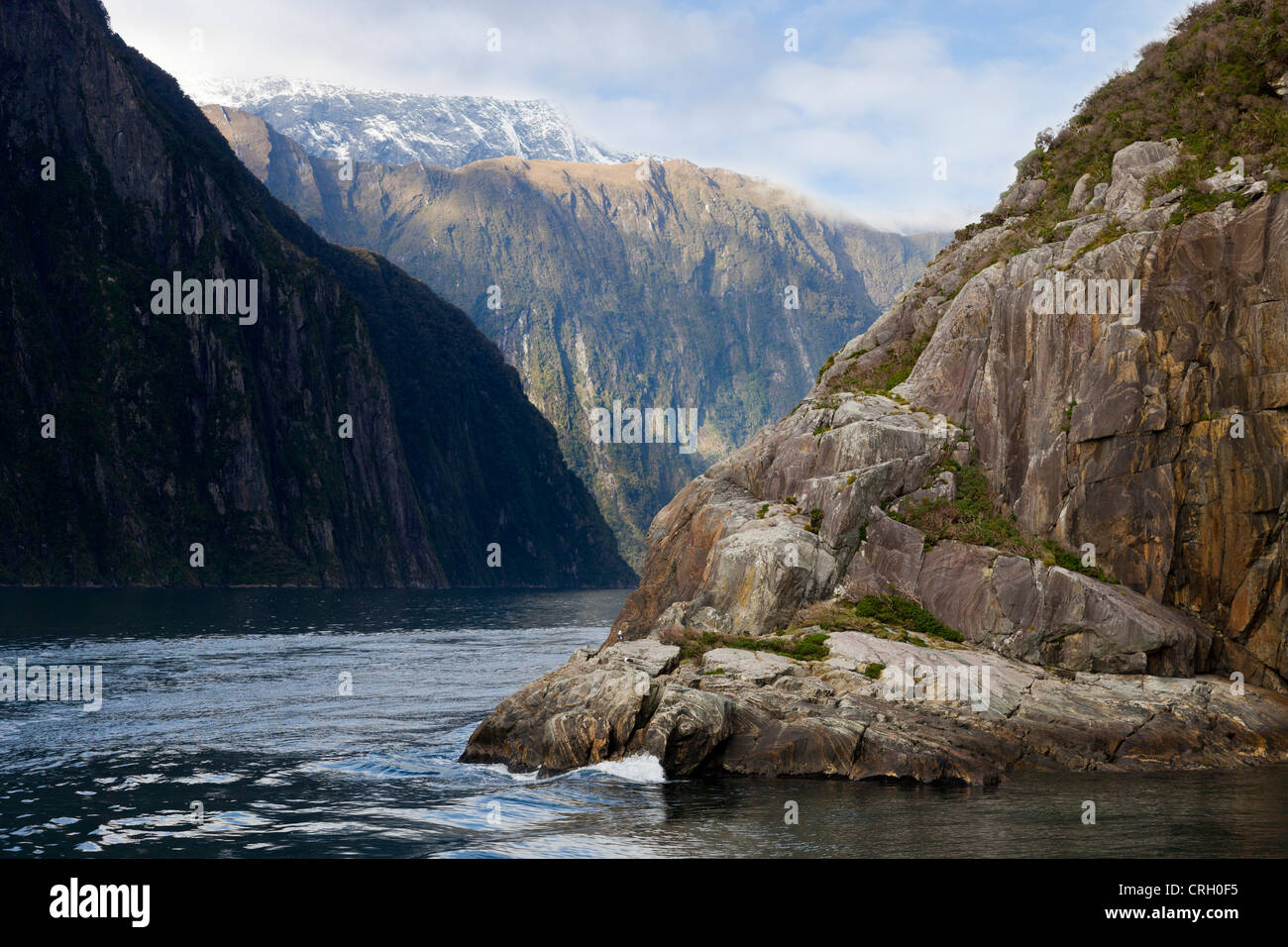 Landschaft von Milford Sound in Neuseeland Stockfoto