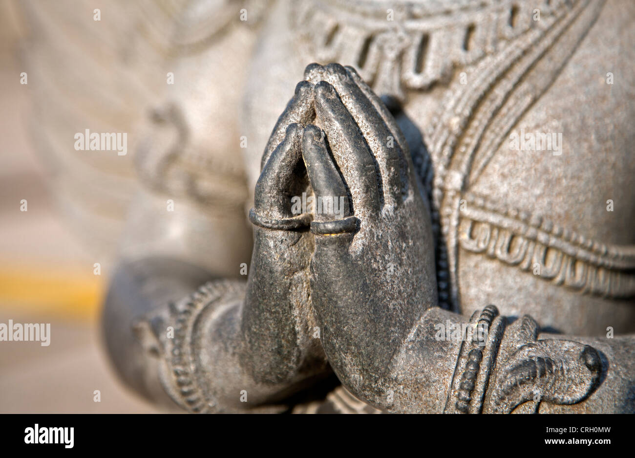 Detail der Garuda-Gottheit-Statue. Chennakeshava-Tempel. Belur. Indien Stockfoto