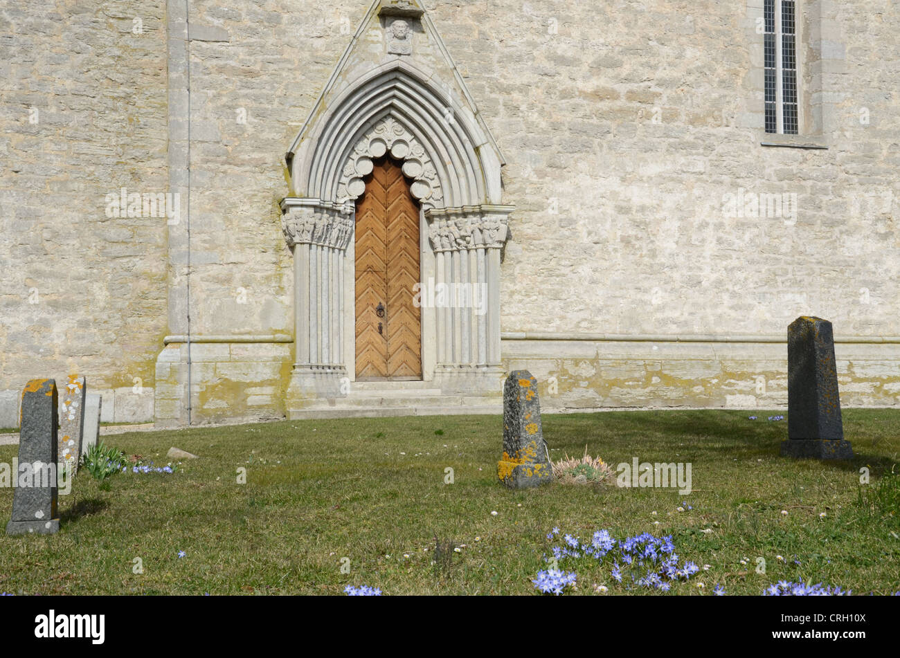 Gammelgarns Kirche in Gotland Schweden eine alte Tür Stockfoto