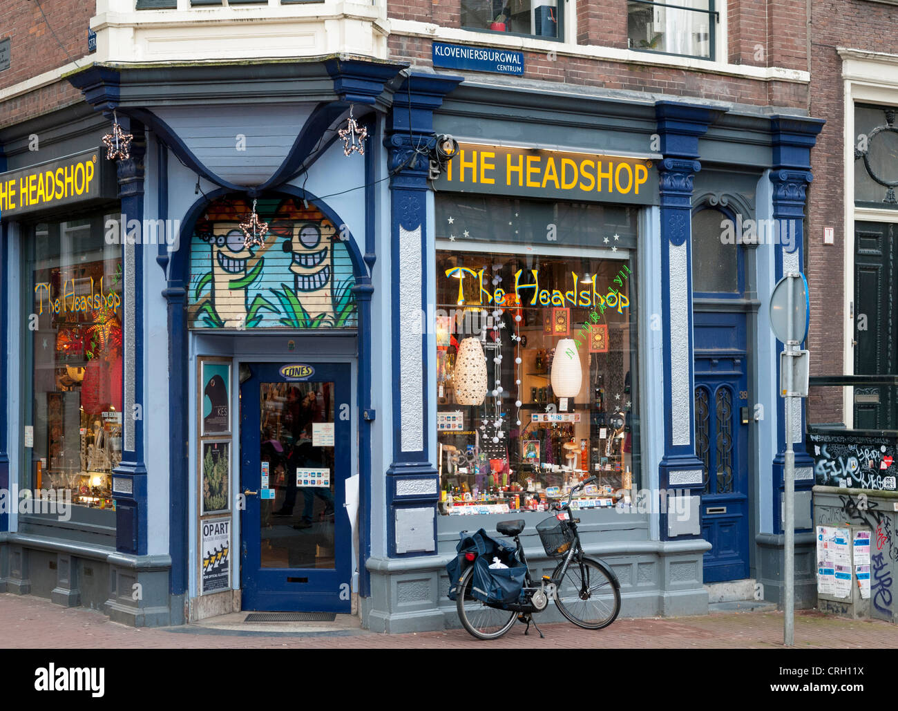Headshop, Amsterdam, Niederlande - ein berühmter Ort, legale Droge Rauchen Ausrüstung zu kaufen Stockfoto