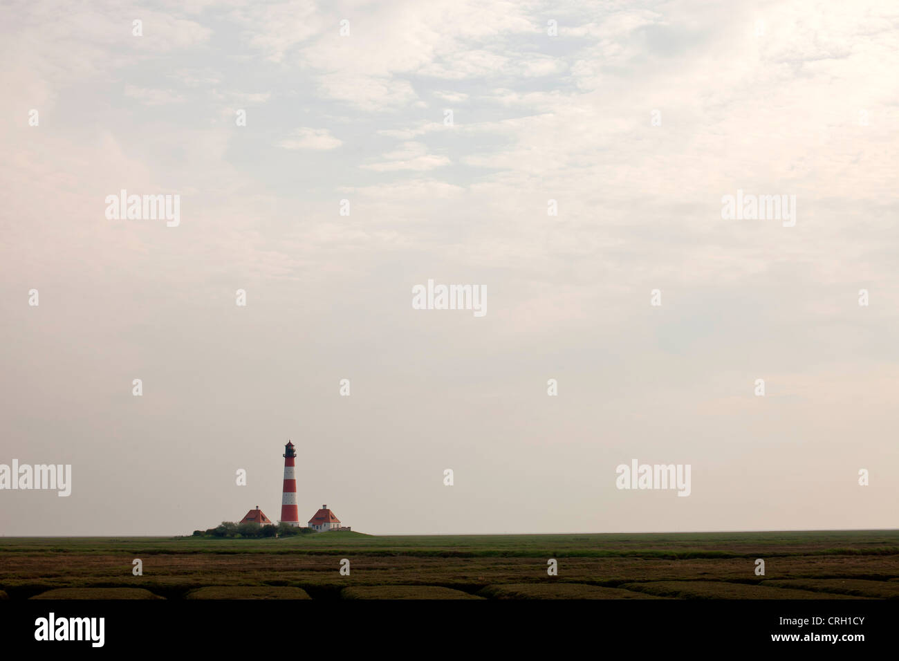 Westerheversand Leuchtturm Westerhever, Bezirk von Nordfriesland, Schleswig-Holstein, Deutschland, Europa Stockfoto