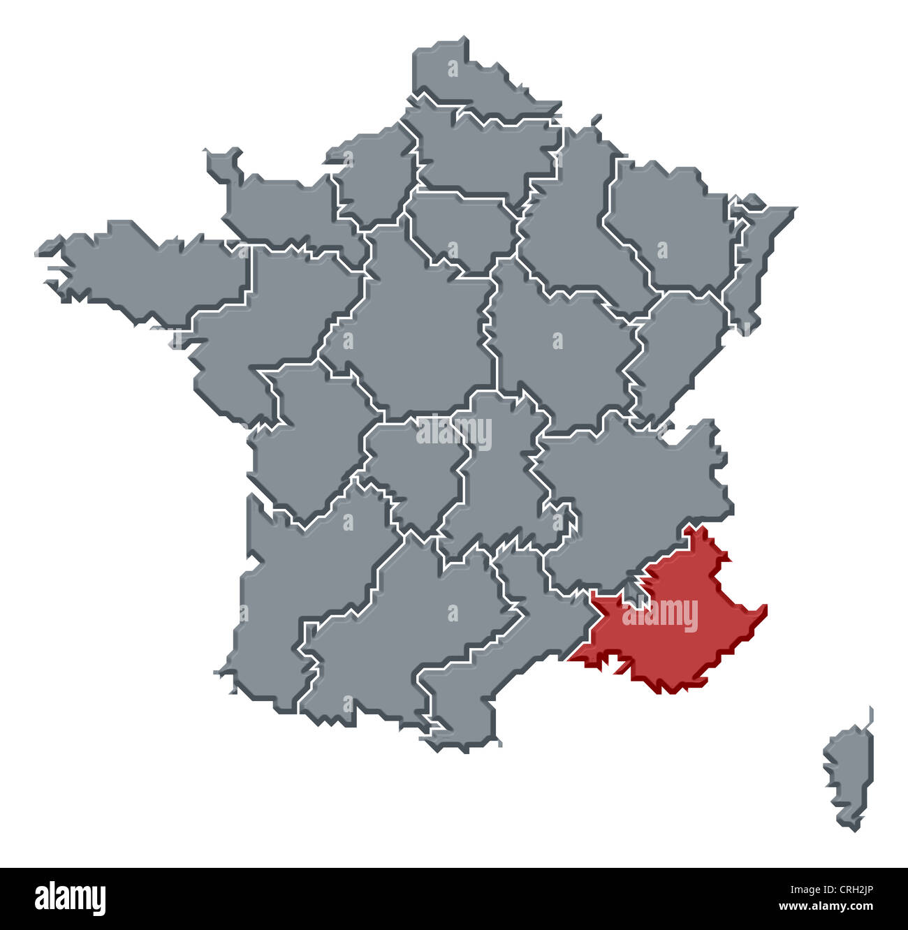 Karte Von Provence Alpes Côte Dazur Stockfotos und -bilder Kaufen - Alamy
