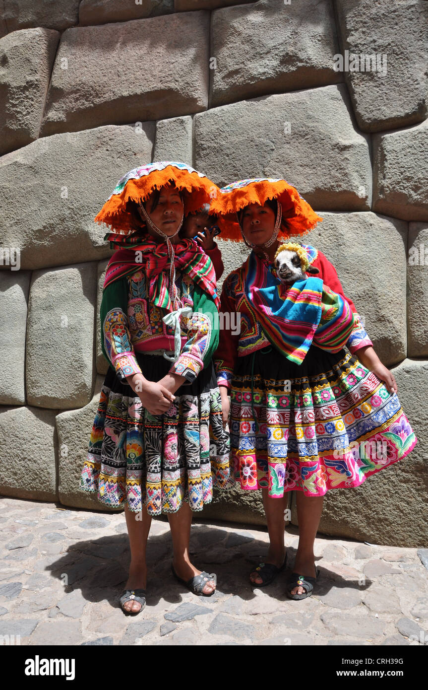 Frauen ethnischen Kostüm Cusco, Peru Stockfoto