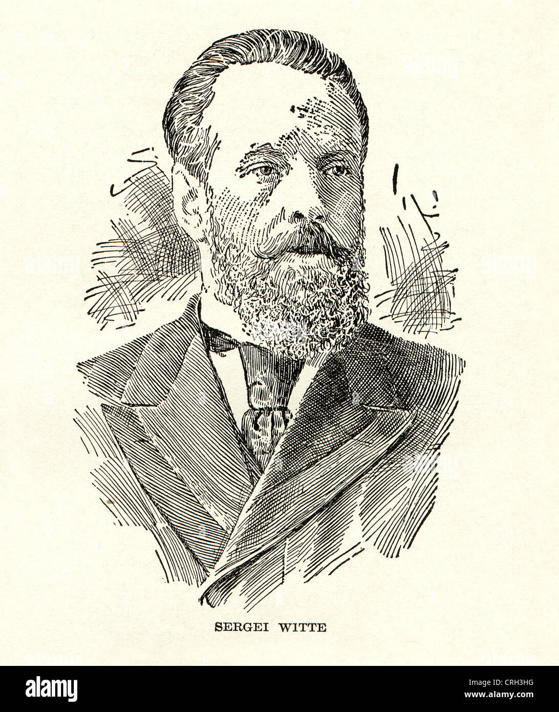 Vintage Gravur von Serge Witte, 1840-1915, russischer Staatsmann und Diplomat. Stockfoto
