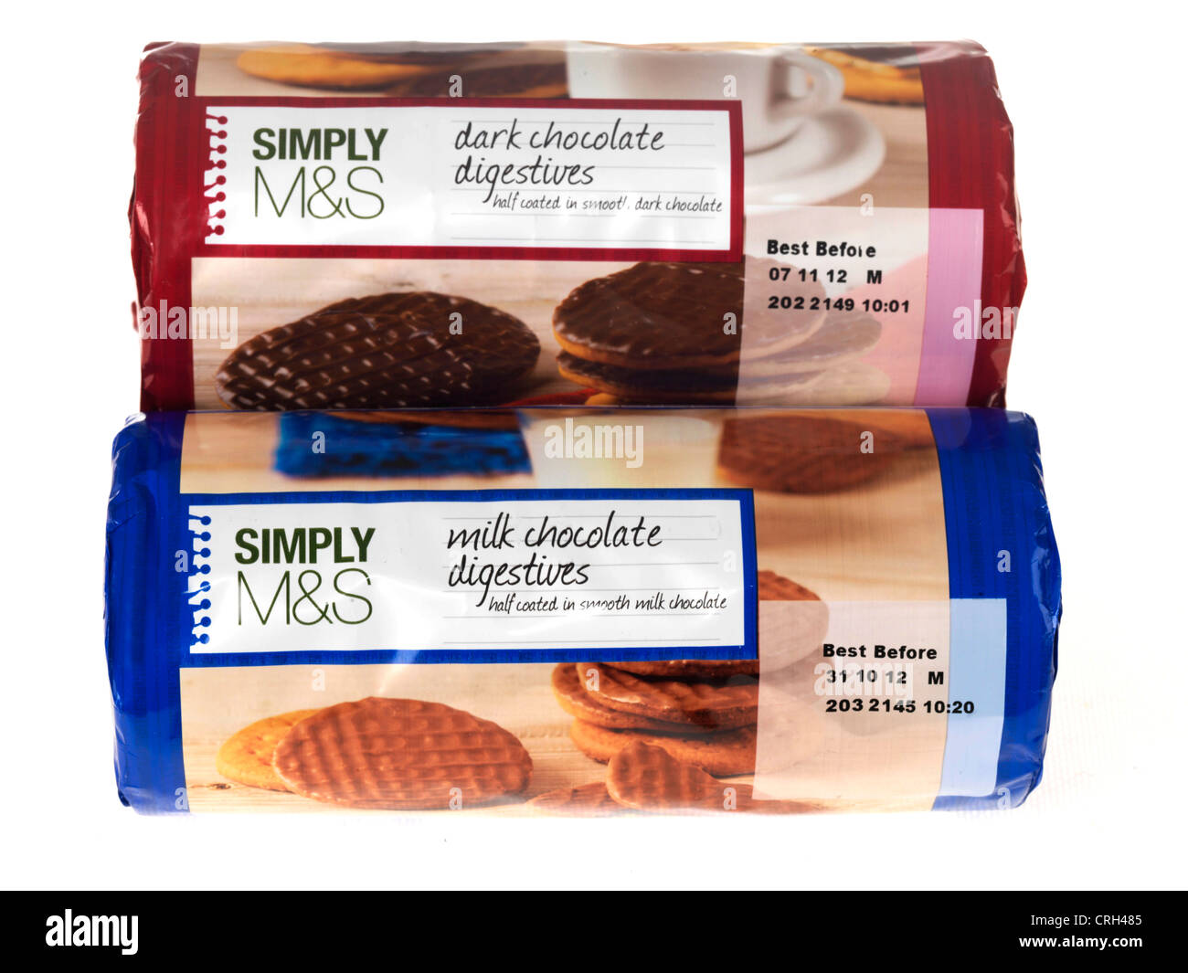 Pakete von Schokolade Digestive Biscuits Stockfoto