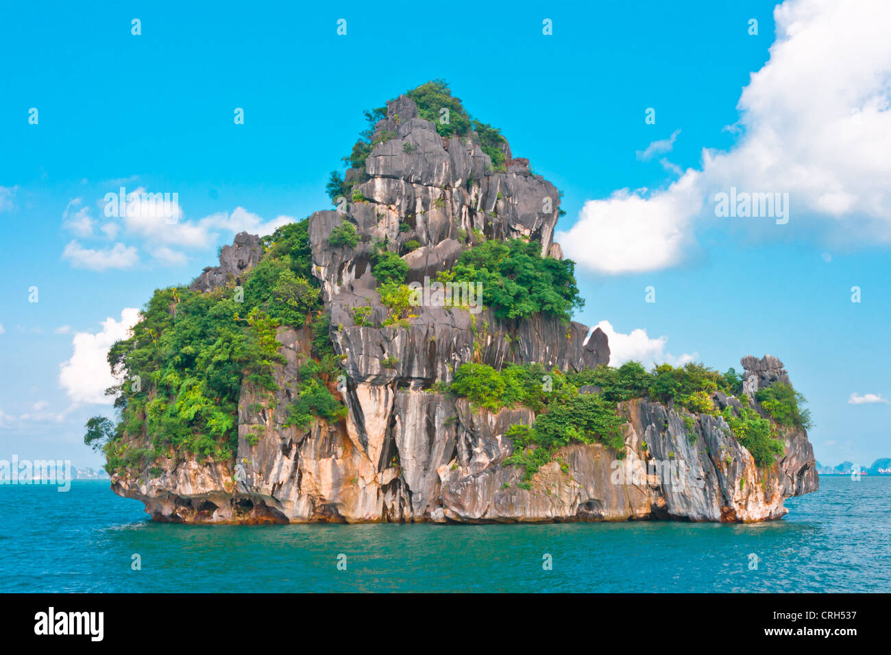Insel in der Halong Bay Stockfoto