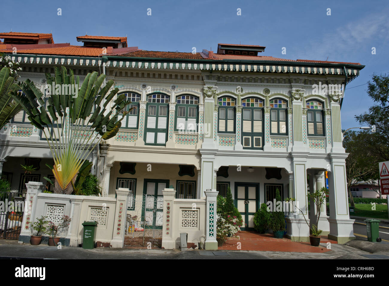 Häusern im Kolonialstil aus Singapur, Singapur. Stockfoto