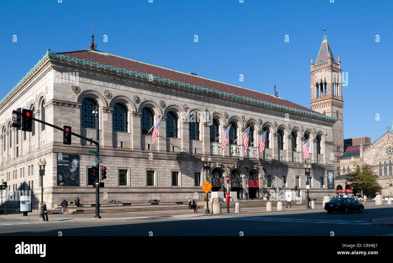 Boston Public Library, McKim Gebäude, Copley Square, Boston, Massachusetts, USA Stockfoto