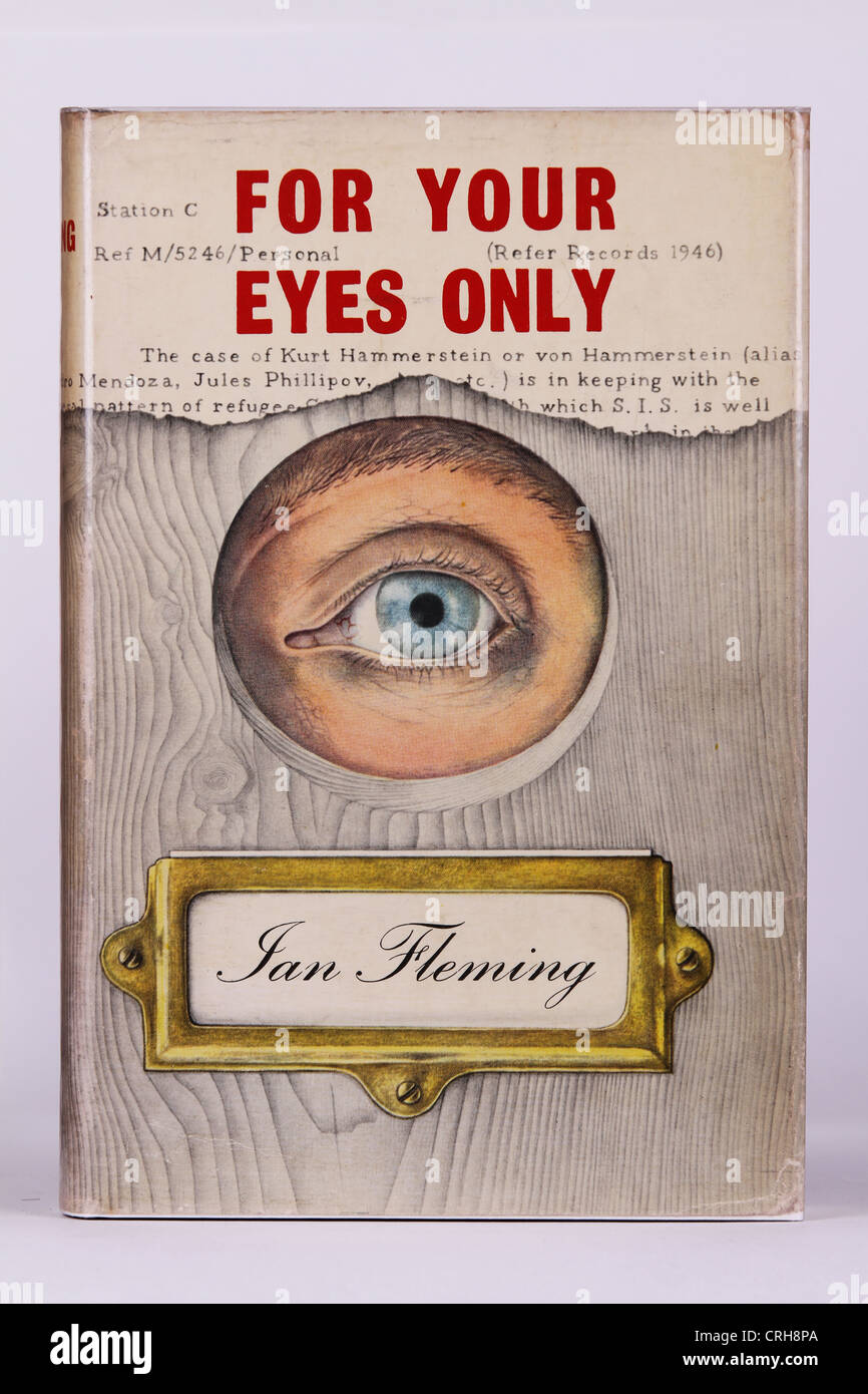 Für Ihre Augen nur Bucheinband - Original britische Erstausgabe James Bond 007-Buch Stockfoto