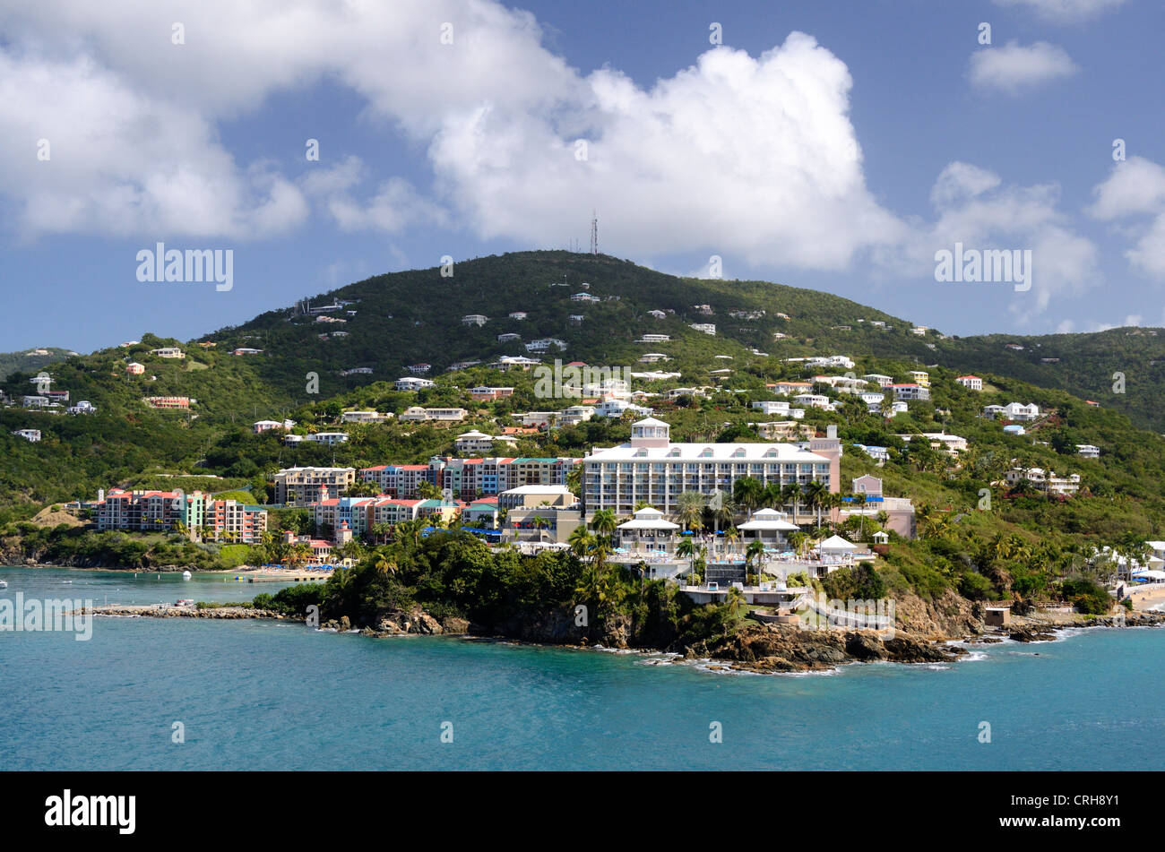 Insel-Szene in Charlotte Amalie, St. Thomas, US Virgin Islands. Stockfoto