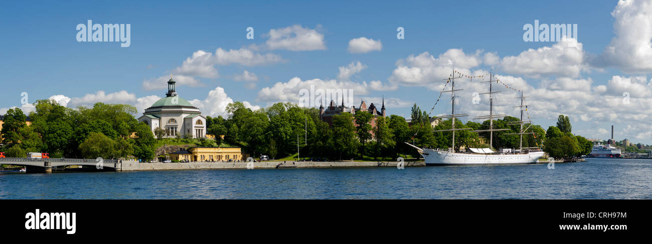 Af Chapman, Schiff neben Admiralität Haus jetzt Jugendherberge auf der Insel Skeppsholmen in Stockholm, Schweden Stockfoto