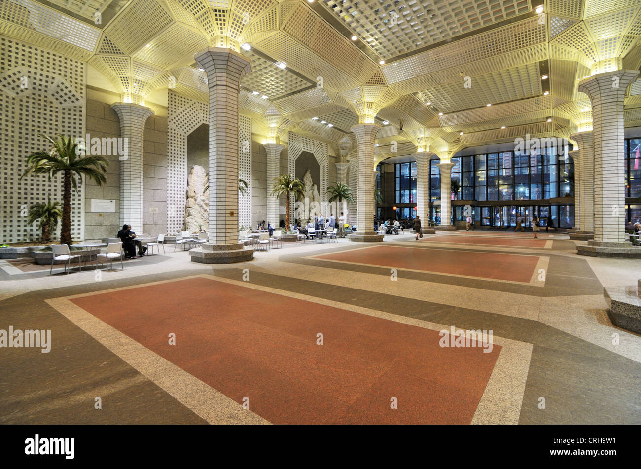 Atrium 60 Wall Street in New York City. Stockfoto