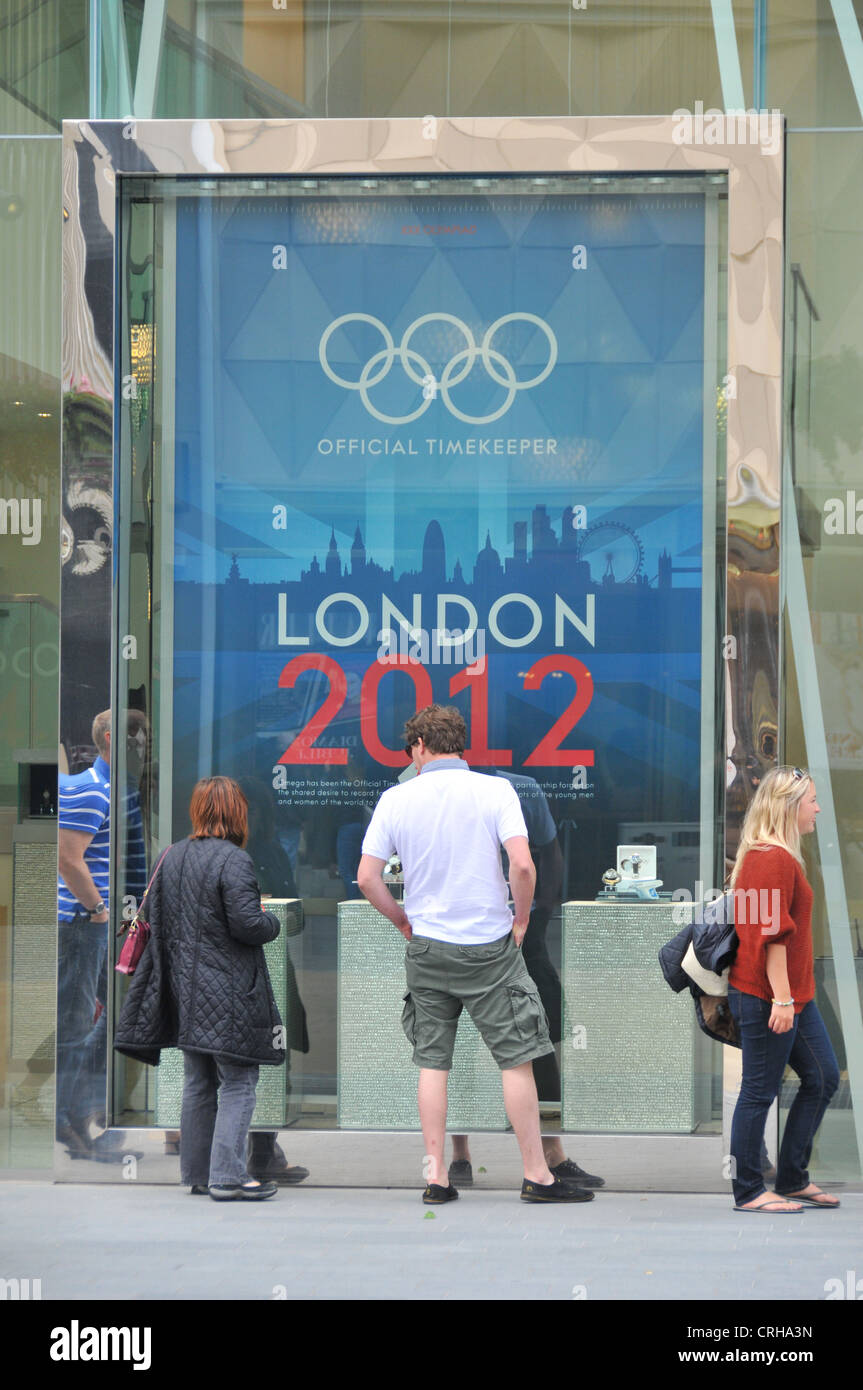 Omega speichern Westfield Stratford Olympic Sponsor Olympiade 2012 in London Stockfoto