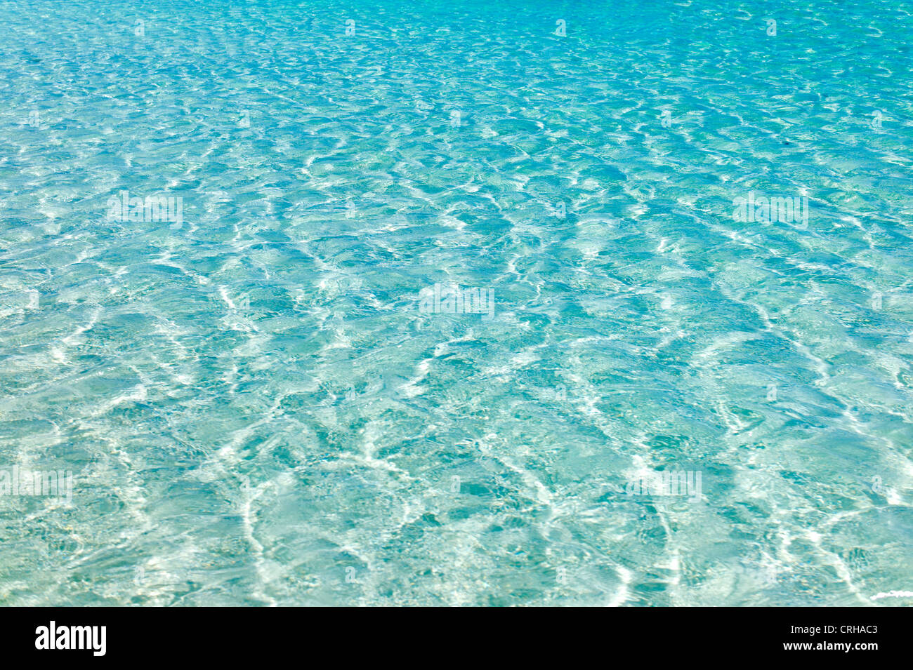 Flachwasser in Sapodilla Bay. Providenciales. Turks- und Caicosinseln. Stockfoto