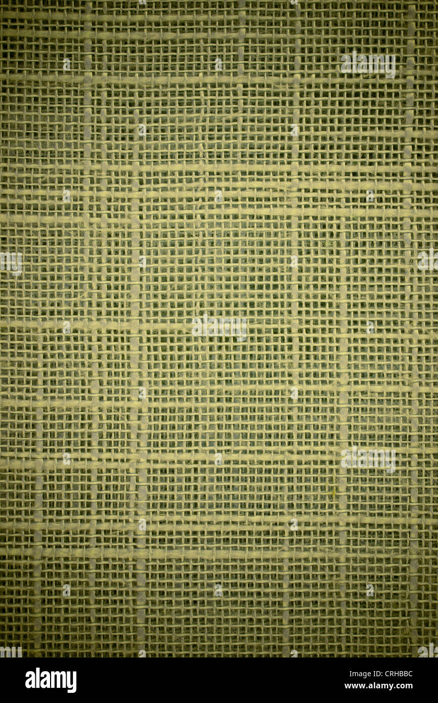 grüne Textil Hintergrund, grobe Baumwolle Materialtextur Stockfoto