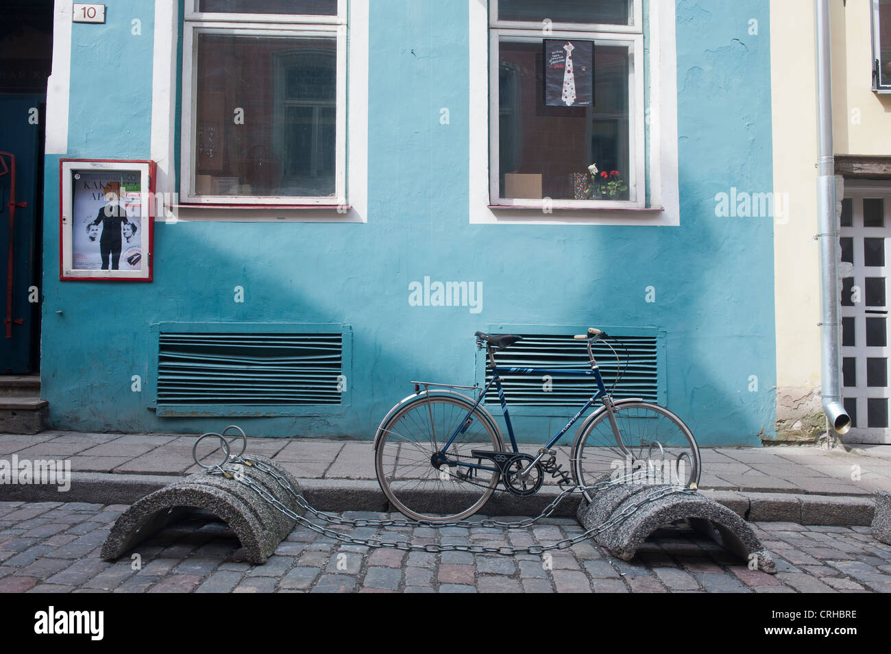 Steht für Fahrräder in einer Straße in Tallinn, Estland, Baltikum Stockfoto