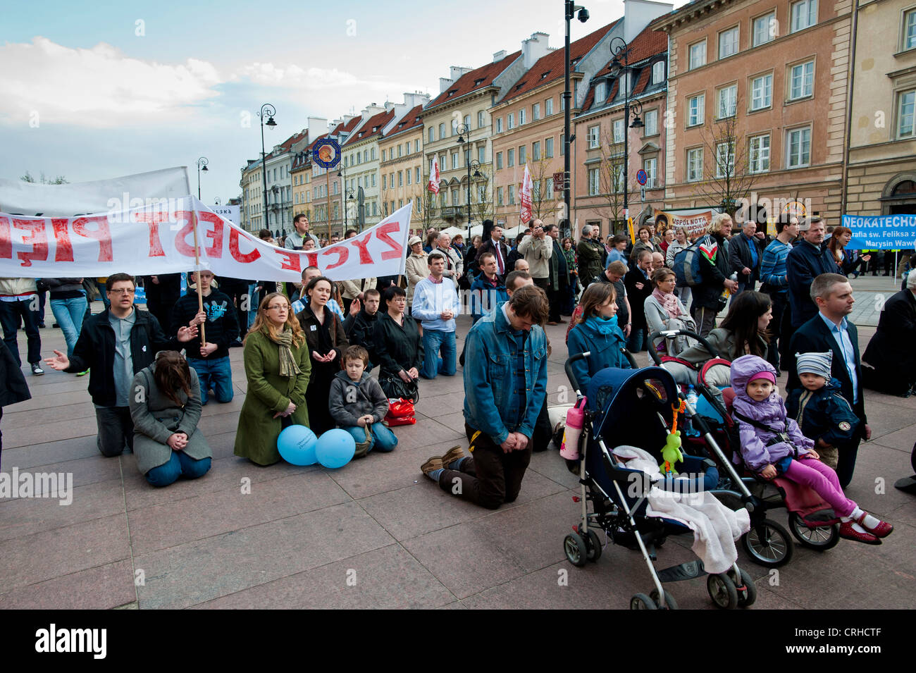 Religiöse Veranstaltung auf der Straße, Warschau, Polen Stockfoto