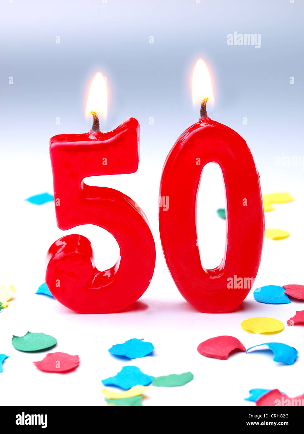 Geburtstag Kerzen zeigen Nr. 50 Stockfotografie Alamy