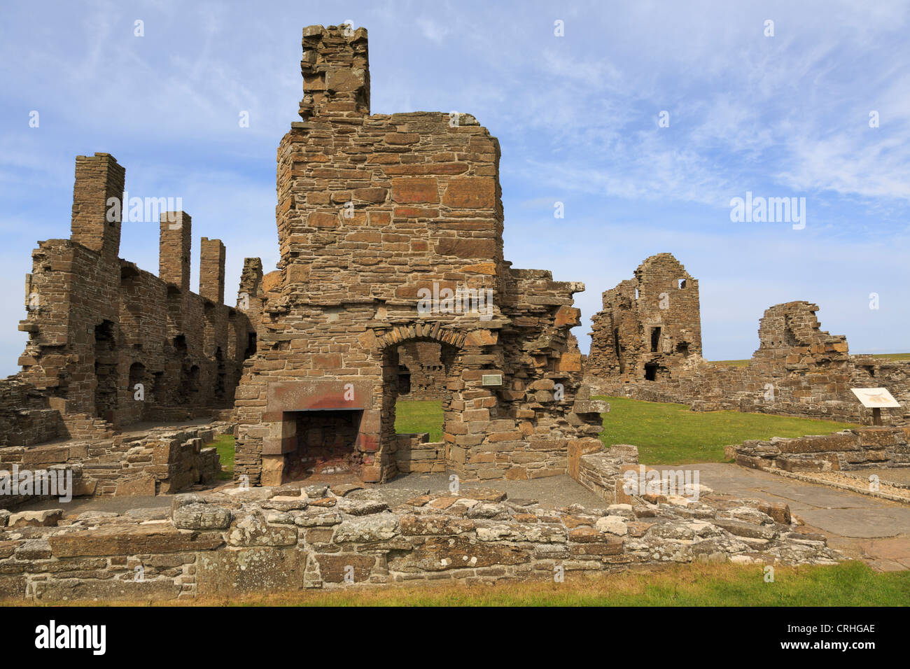 Zerstörten Überreste des 16. Jahrhunderts Earl's Palace gebaut von Herrn Robert Stewart. Birsay Orkney Inseln Schottland Großbritannien Stockfoto