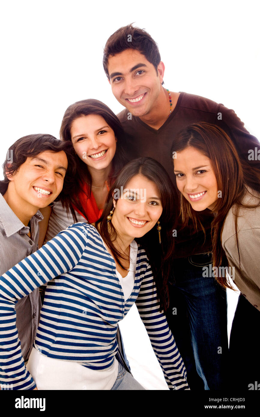 Gruppe von glücklich lächelnde junge Erwachsene Stockfoto