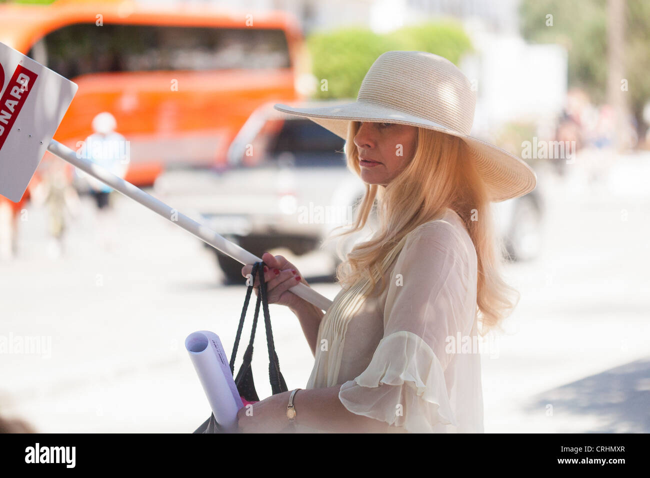 Cunard Tourguide bei Mijas Spanien. Stockfoto