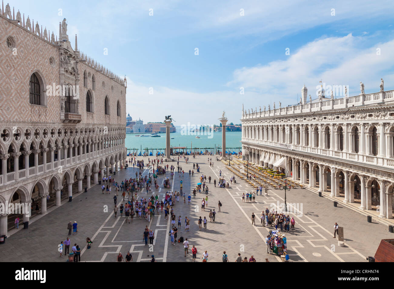 Saint Markusplatz vom Balkon der Basilika San Mark. Stockfoto