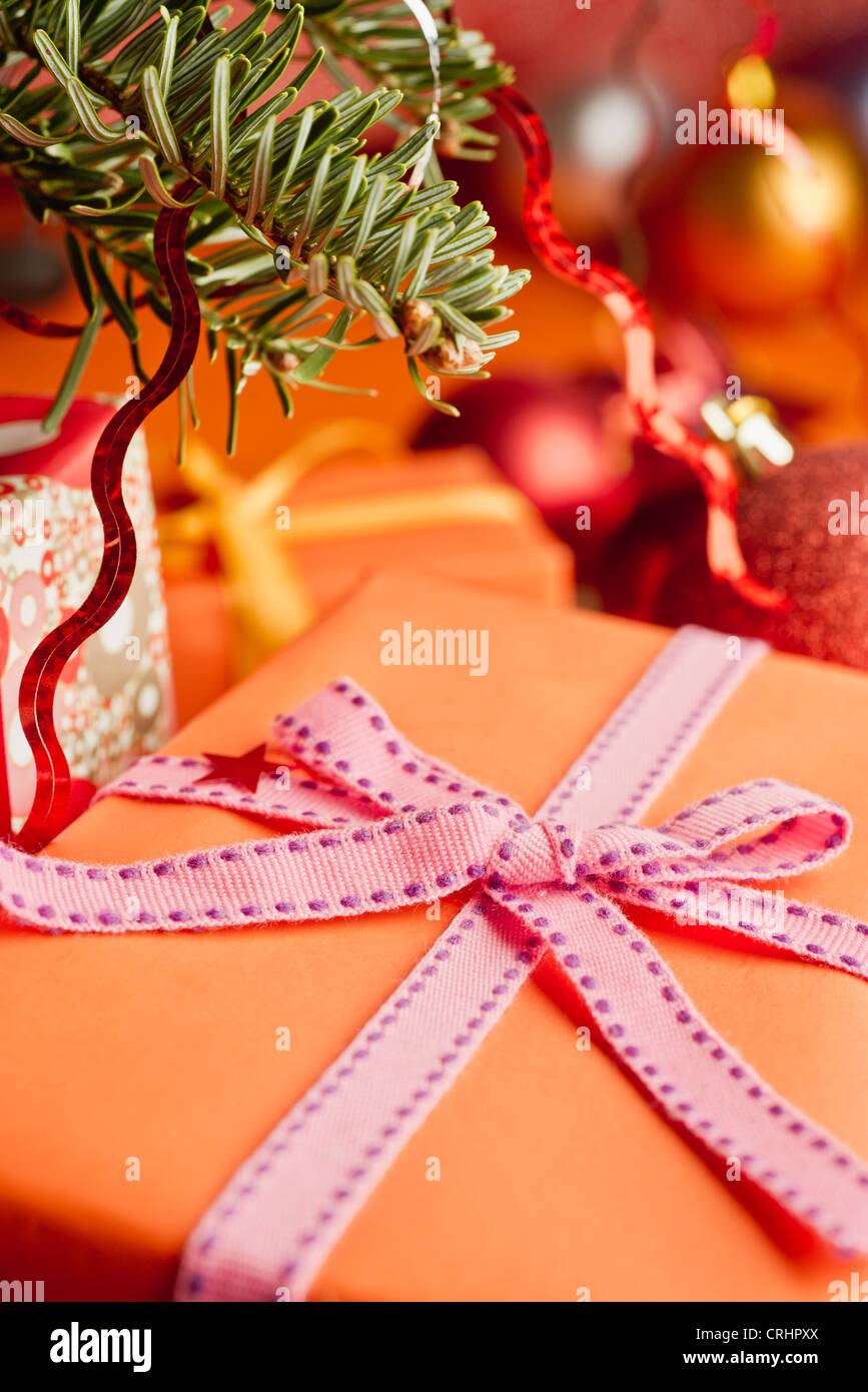 Weihnachtsgeschenk, close-up Stockfoto