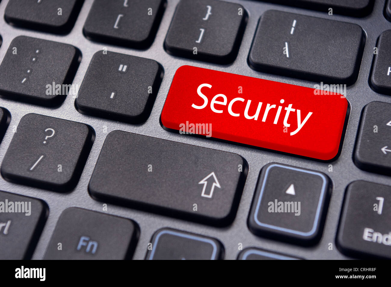 Internet Security für Computer, mit Nachricht auf enter-Taste der Tastatur. Stockfoto