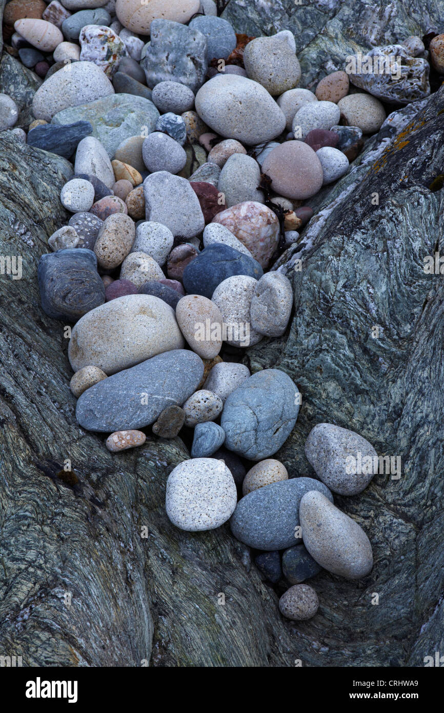 Geologie-Studie von Rubha Airigh Bheirg auf der Nordwestküste von der Isle of Arran, Schottland Stockfoto