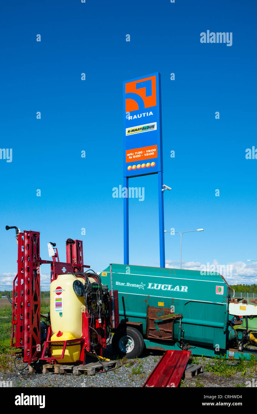 K-Rauta landwirtschaftliche Geräte und Maschinen Shop Hyvelä Bezirk Pori-Finnland-Europa Stockfoto