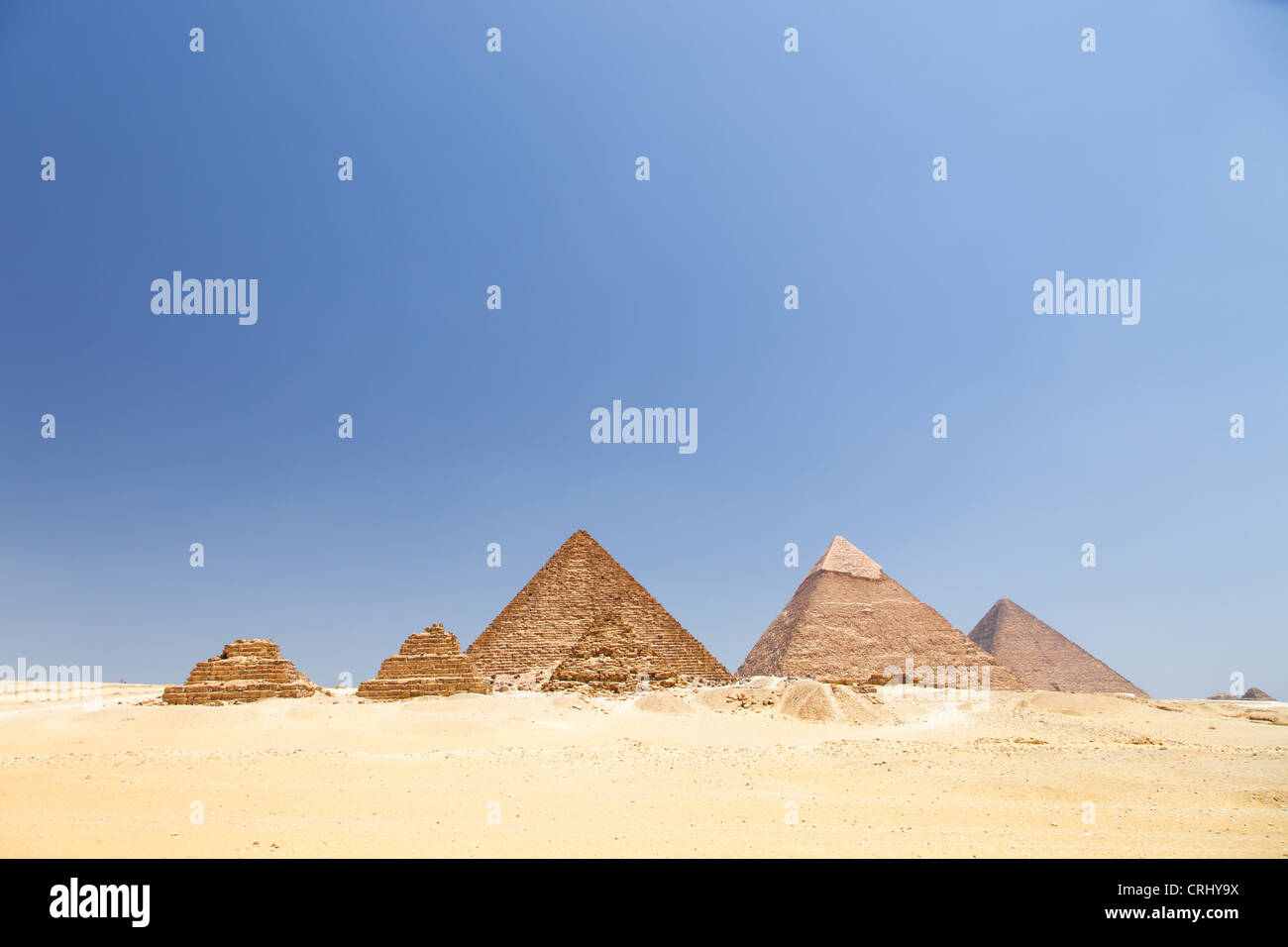 Pyramiden von Gizeh in Kairo, Ägypten, Afrika Stockfoto