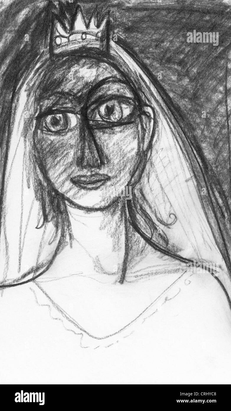 Nachdenklich Braut Stockfoto