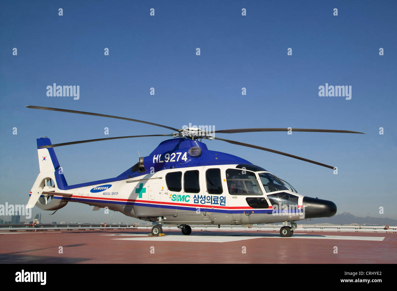 Die Luftrettung am Samsung Medical Center, Seoul, Südkorea. Stockfoto