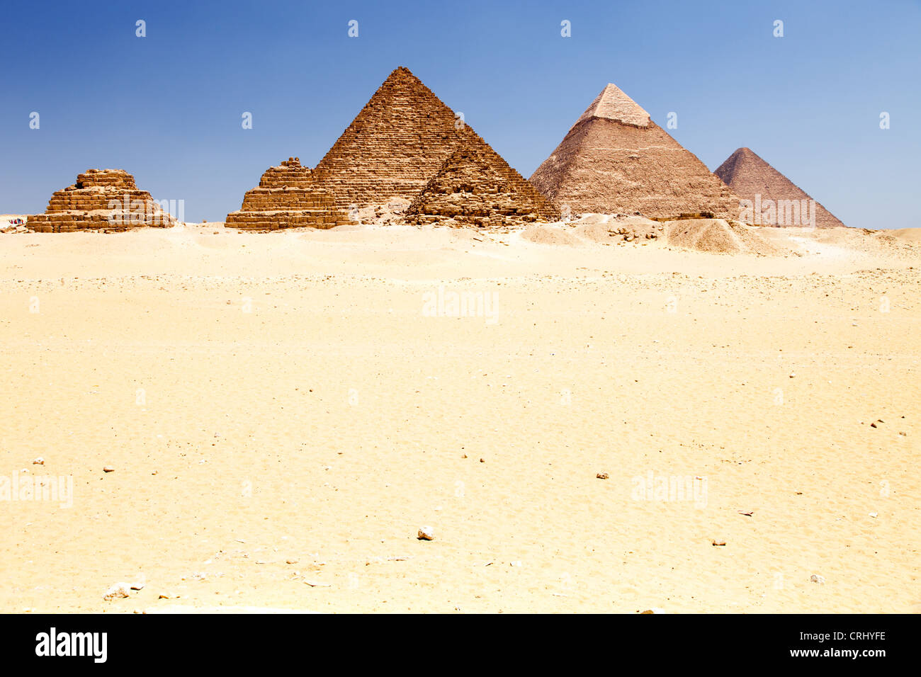 Pyramiden von Gizeh in Kairo, Ägypten, Afrika Stockfoto