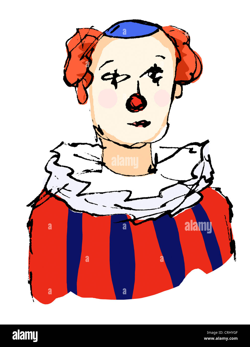 Porträt eines traurigen Clowns Stockfoto