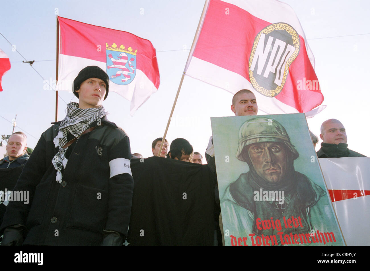 NPD-Demonstration in Berlin Stockfoto