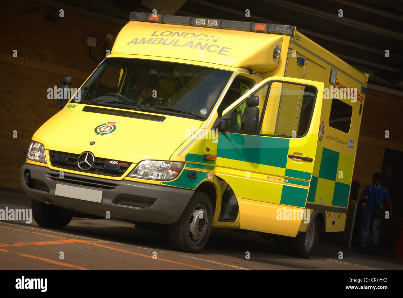 Eine London-Ambulanz. Stockfoto