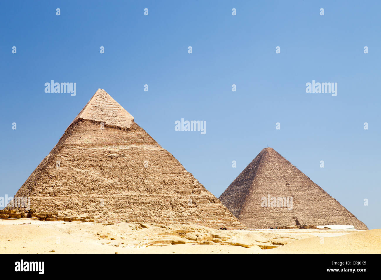 Pyramiden von Gizeh in Kairo, Ägypten, Afrika Stockfoto