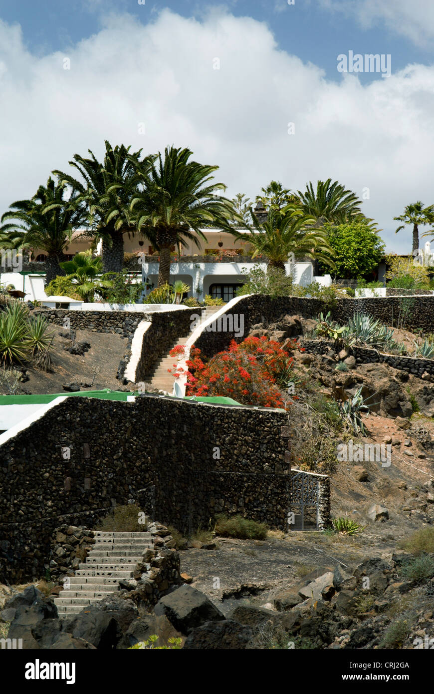 Villa, Barranco Del Quiquere zwischen Puerto del Carmen und Pueto Del Carmen, Lanzarote, Kanarische Inseln, Spanien Stockfoto