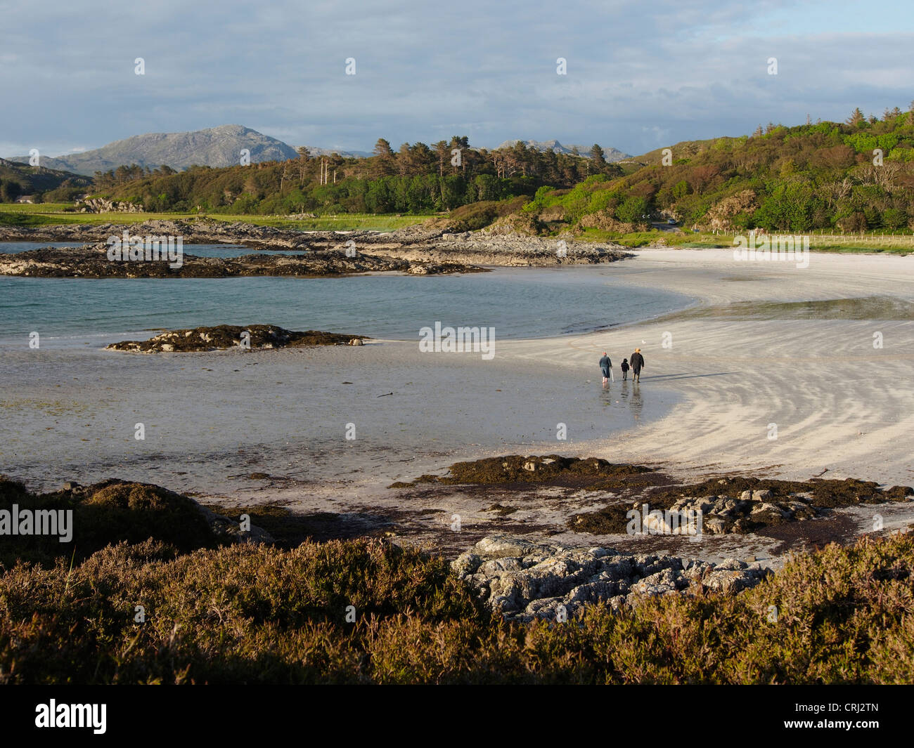 Abend am Sandstrand, Camusdarach, Arisaig, Schottland Stockfoto