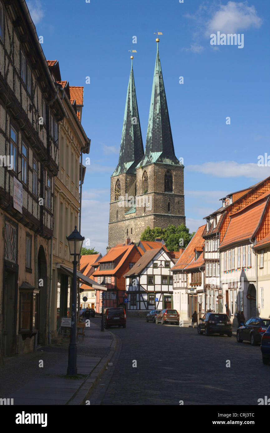 Kirche des Heiligen Nikolaus in der neuen Stadt, Quedlinburg, Harz, Sachsen-Anhalt, Deutschland Stockfoto