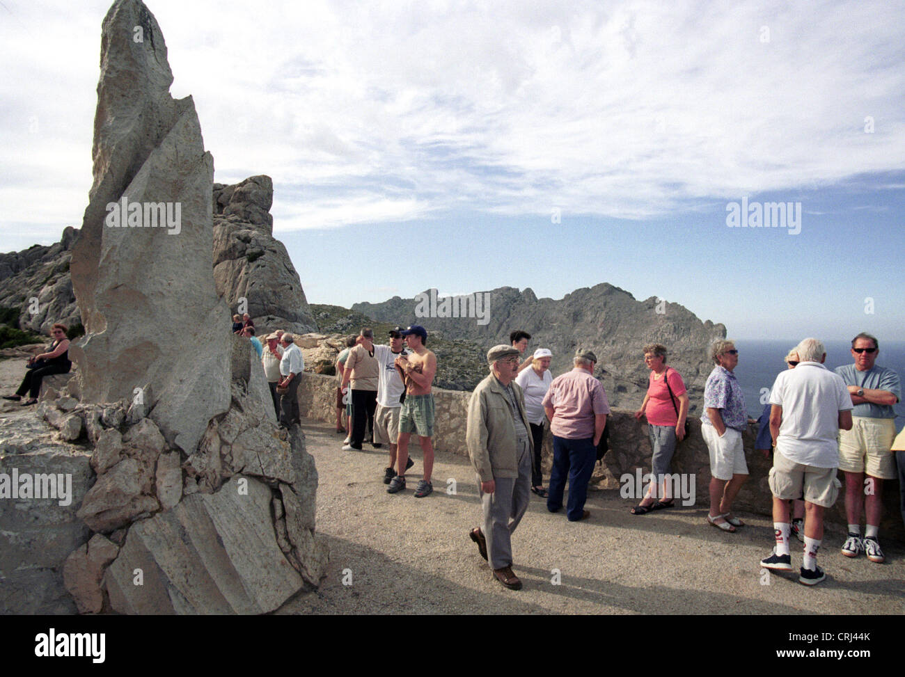 Touristen am Cap de Formentor Stockfoto