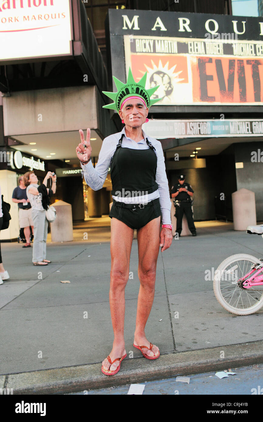 Exzentrische Persönlichkeit in New York City Stockfoto